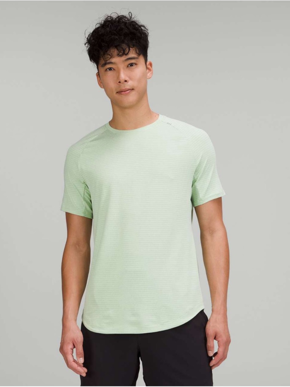 Men’s Lululemon Drysense Training Short Sleeve Shirt Heathered Creamy Mint